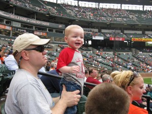 Baden watching the Oriole Bird