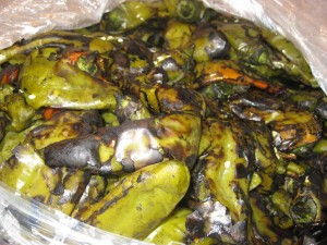 Freshly roasted chilies